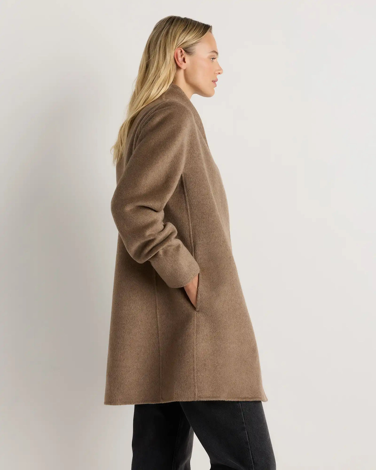 100% Mongolian Cashmere Double-Faced Cocoon Coat