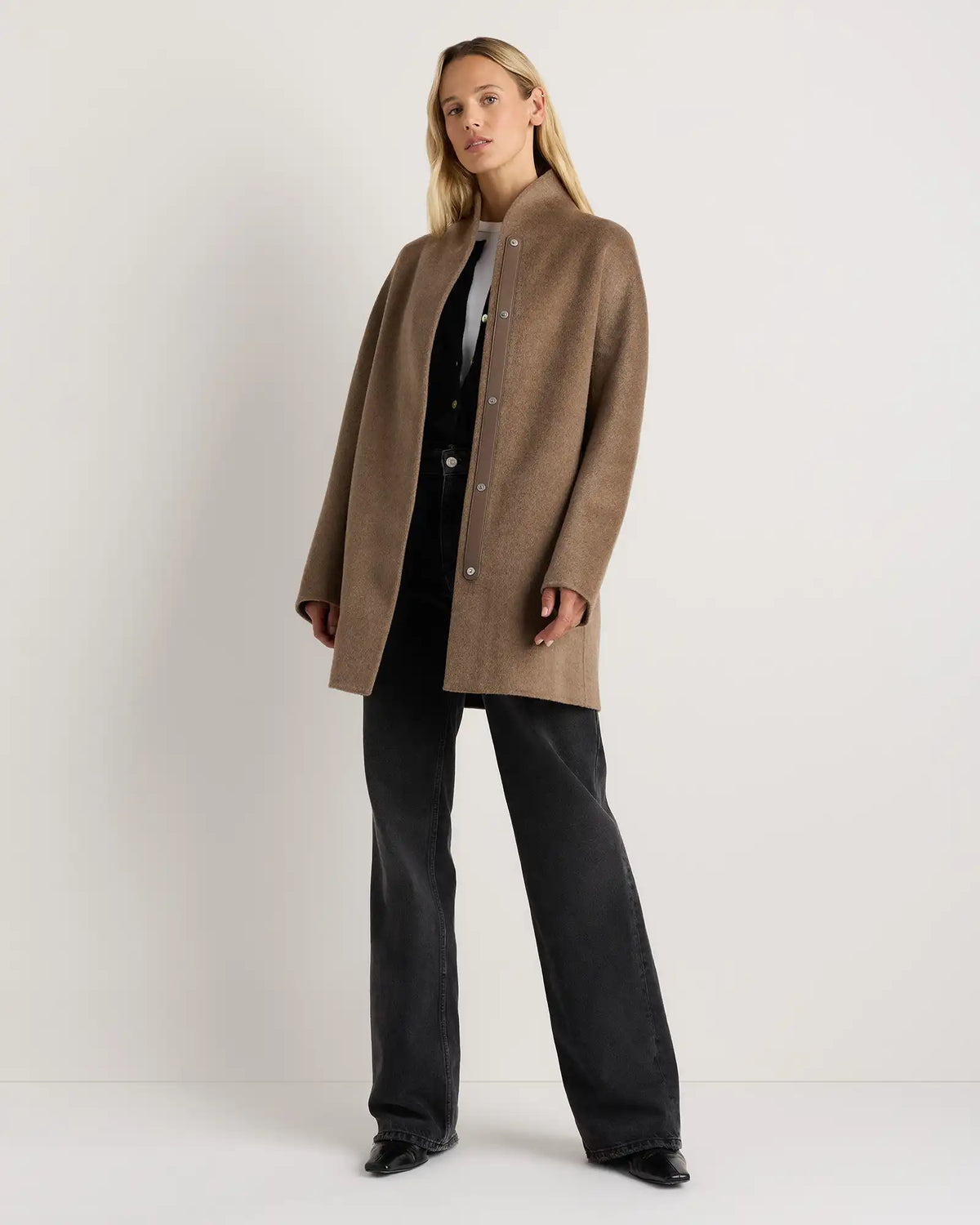 100% Mongolian Cashmere Double-Faced Cocoon Coat