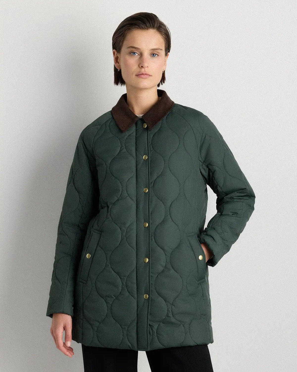 Featherless Quilted Hooded Long Puffer Jacket