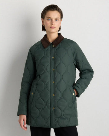 Featherless Quilted Hooded Long Puffer Jacket