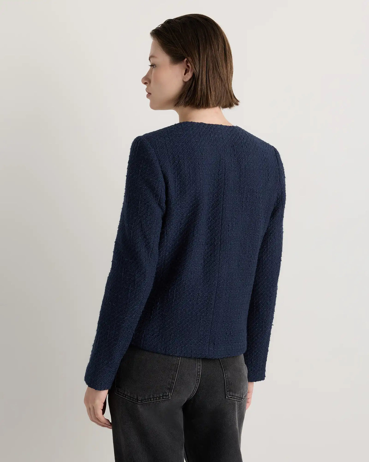 Tweed Collarless Jacket