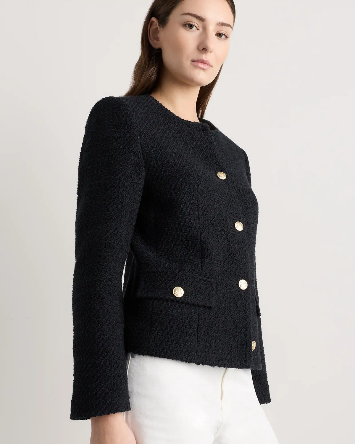 Tweed Collarless Jacket