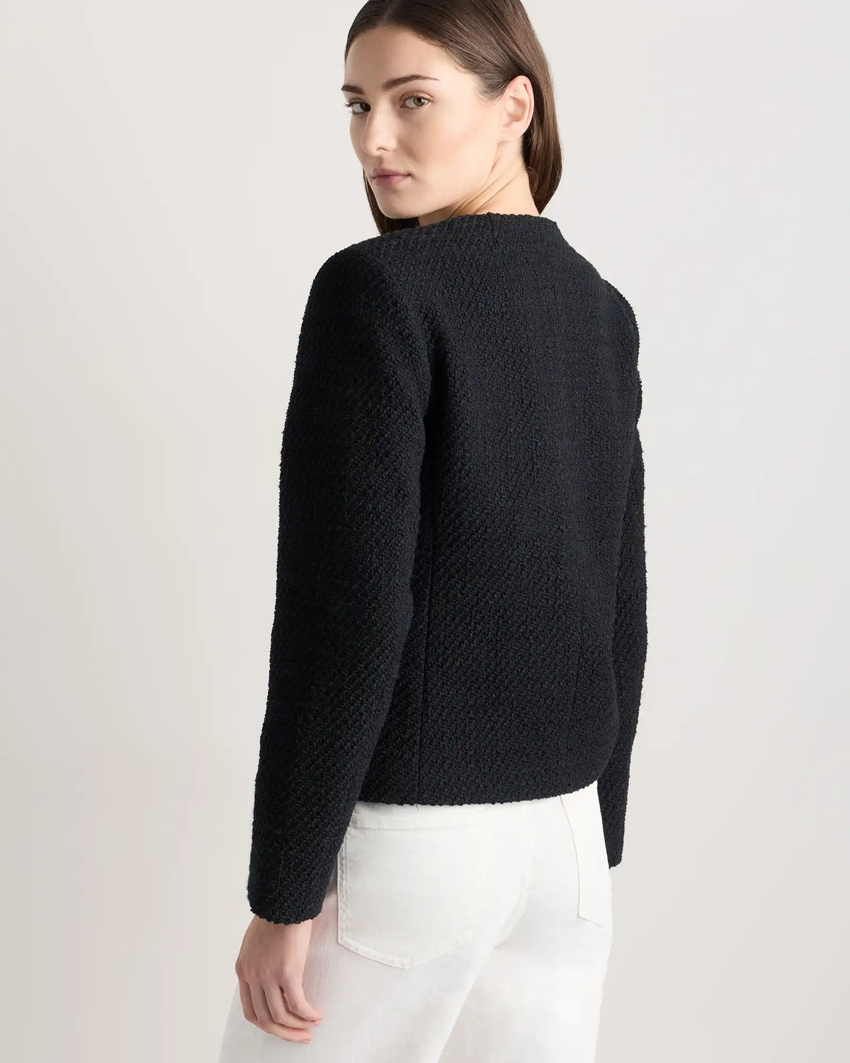 Tweed Collarless Jacket