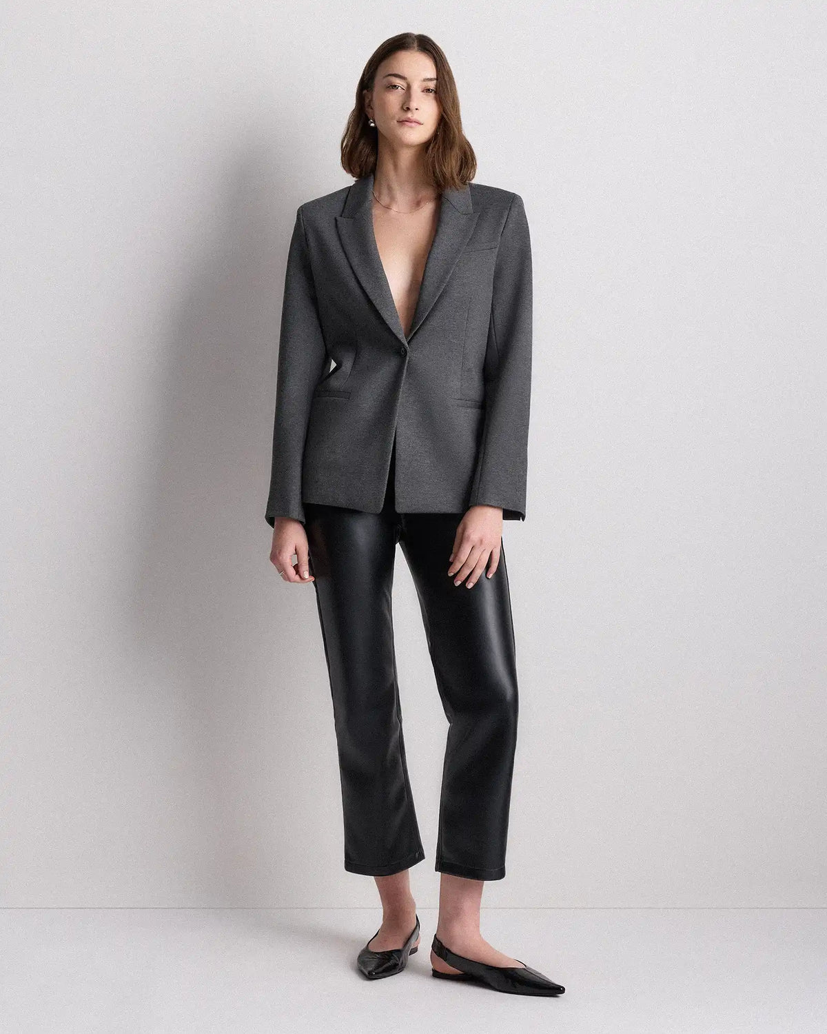Ultra-Stretch Ponte Single-Breasted Blazer