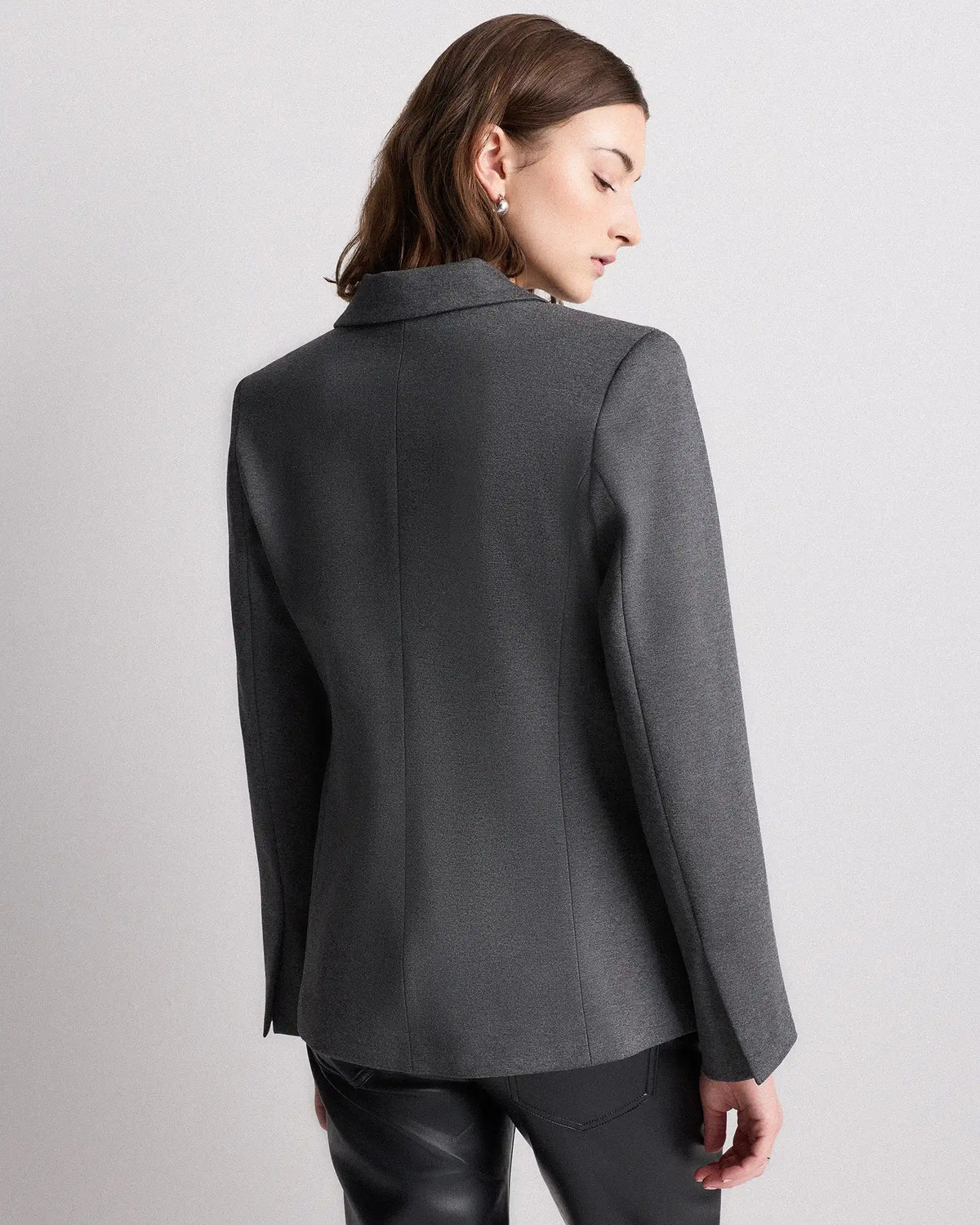 Ultra-Stretch Ponte Single-Breasted Blazer