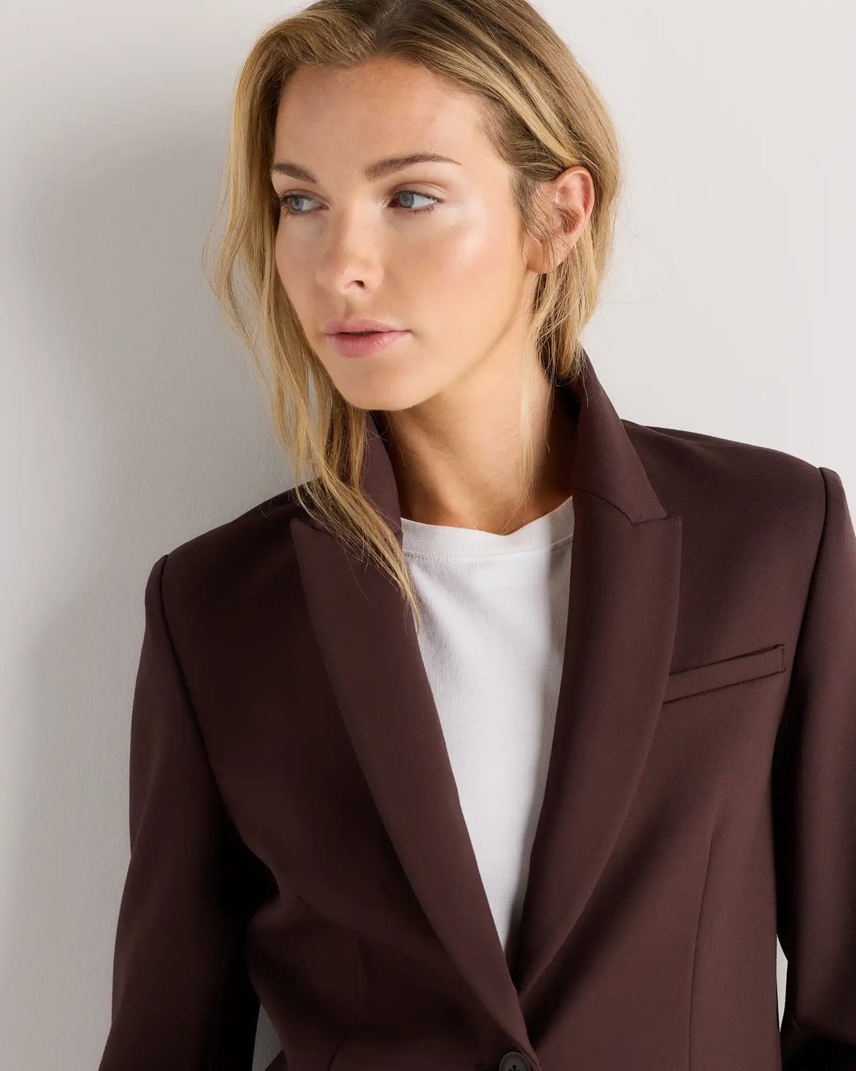 Ultra-Stretch Ponte Single-Breasted Blazer