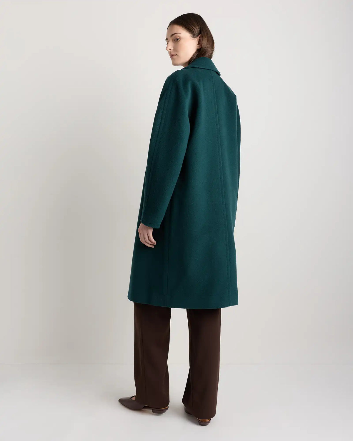 Wool Cashmere Double-Breasted Slouch Coat