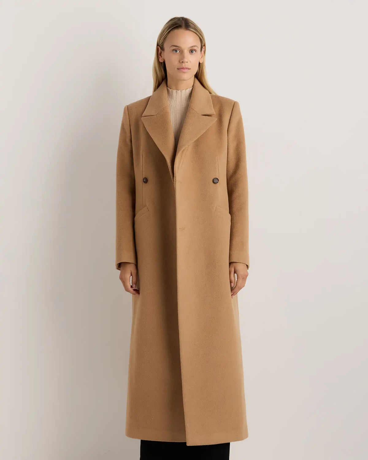 Wool Cashmere Tailored Long Coat