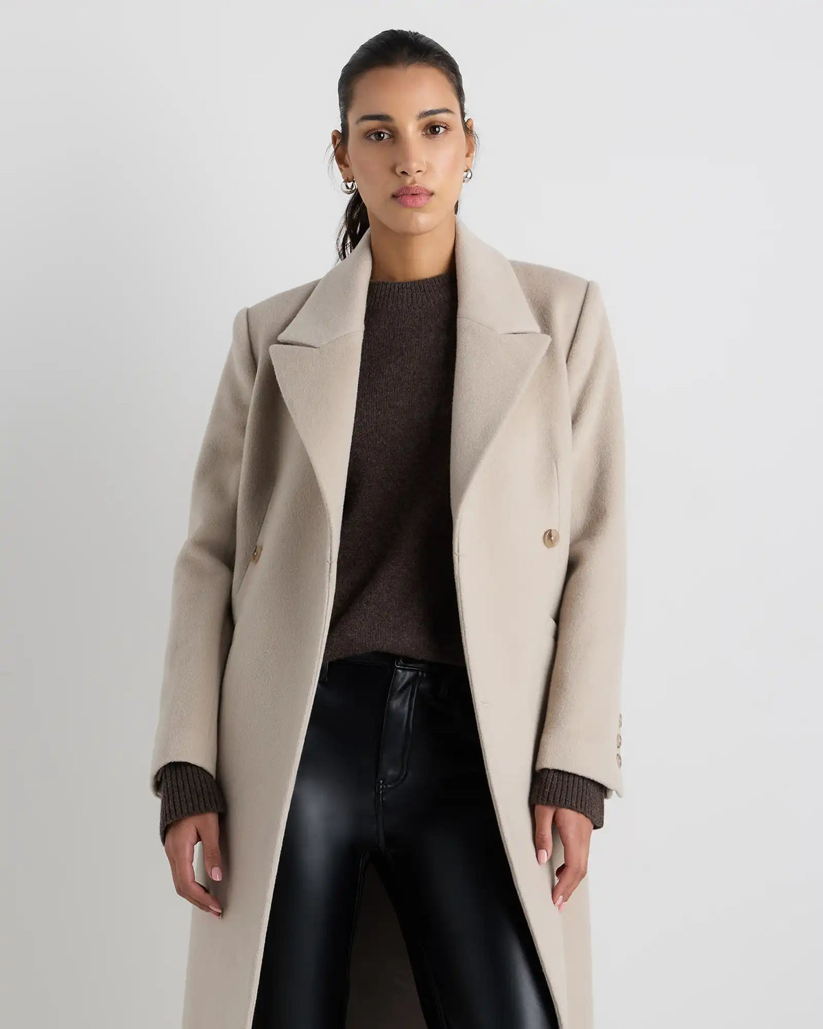 Wool Cashmere Tailored Long Coat