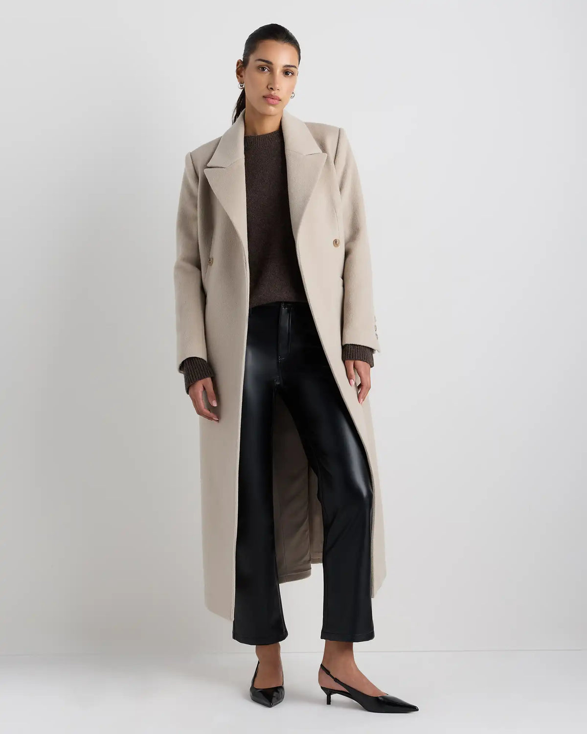 Wool Cashmere Tailored Long Coat