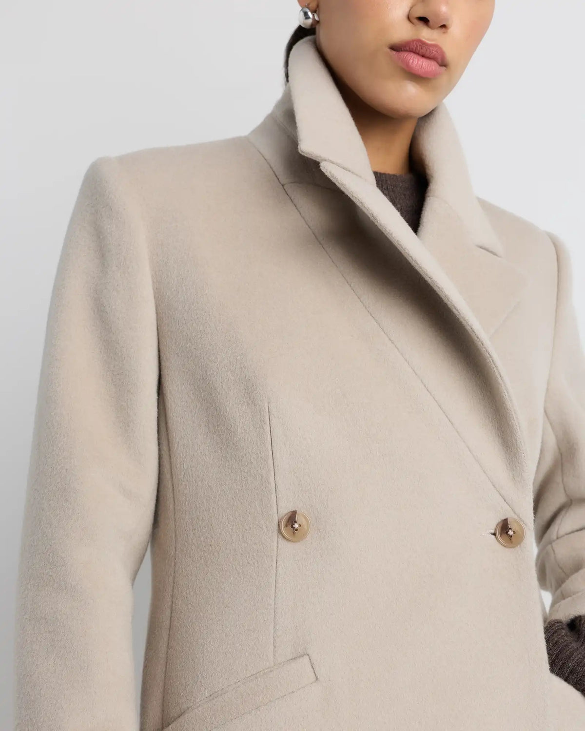 Wool Cashmere Tailored Long Coat