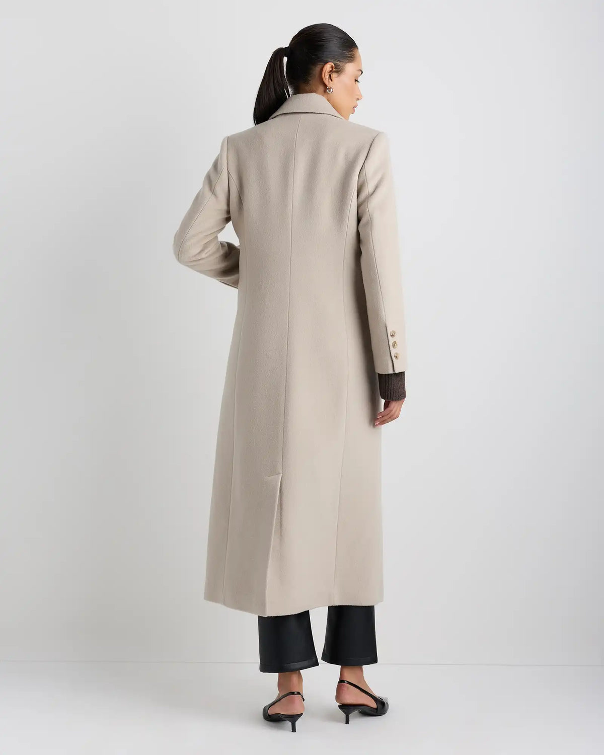 Wool Cashmere Tailored Long Coat