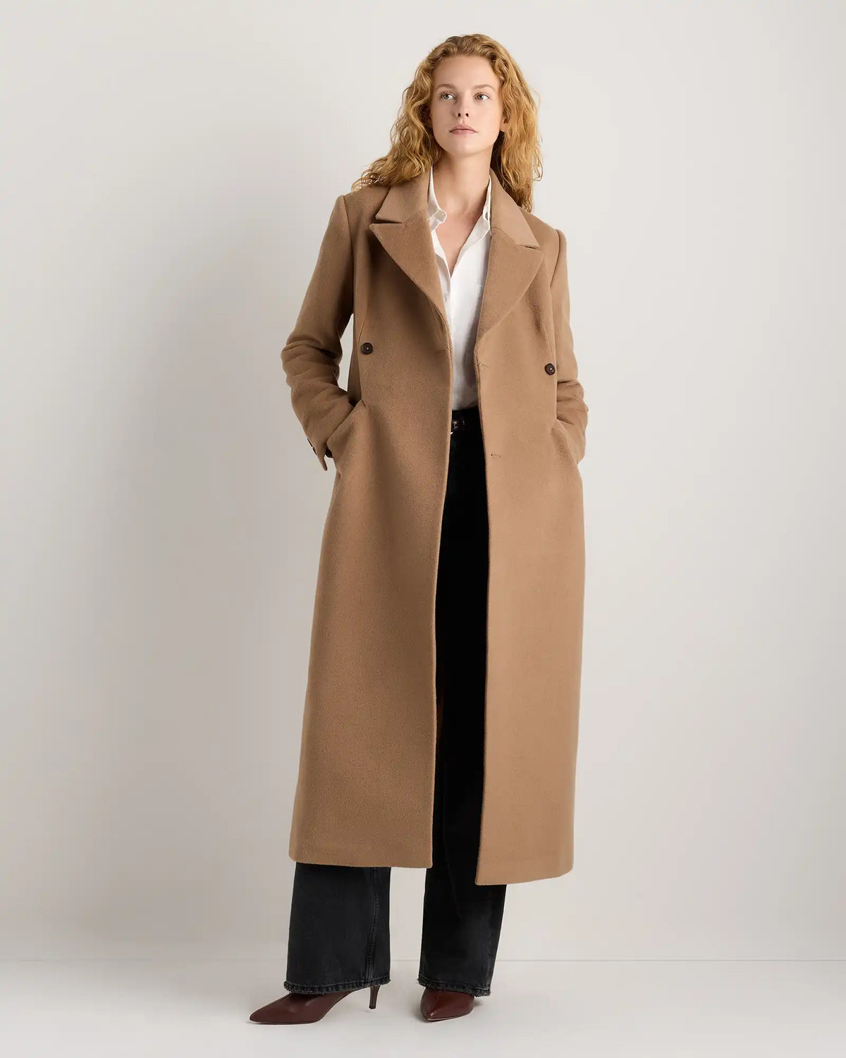 Wool Cashmere Tailored Long Coat