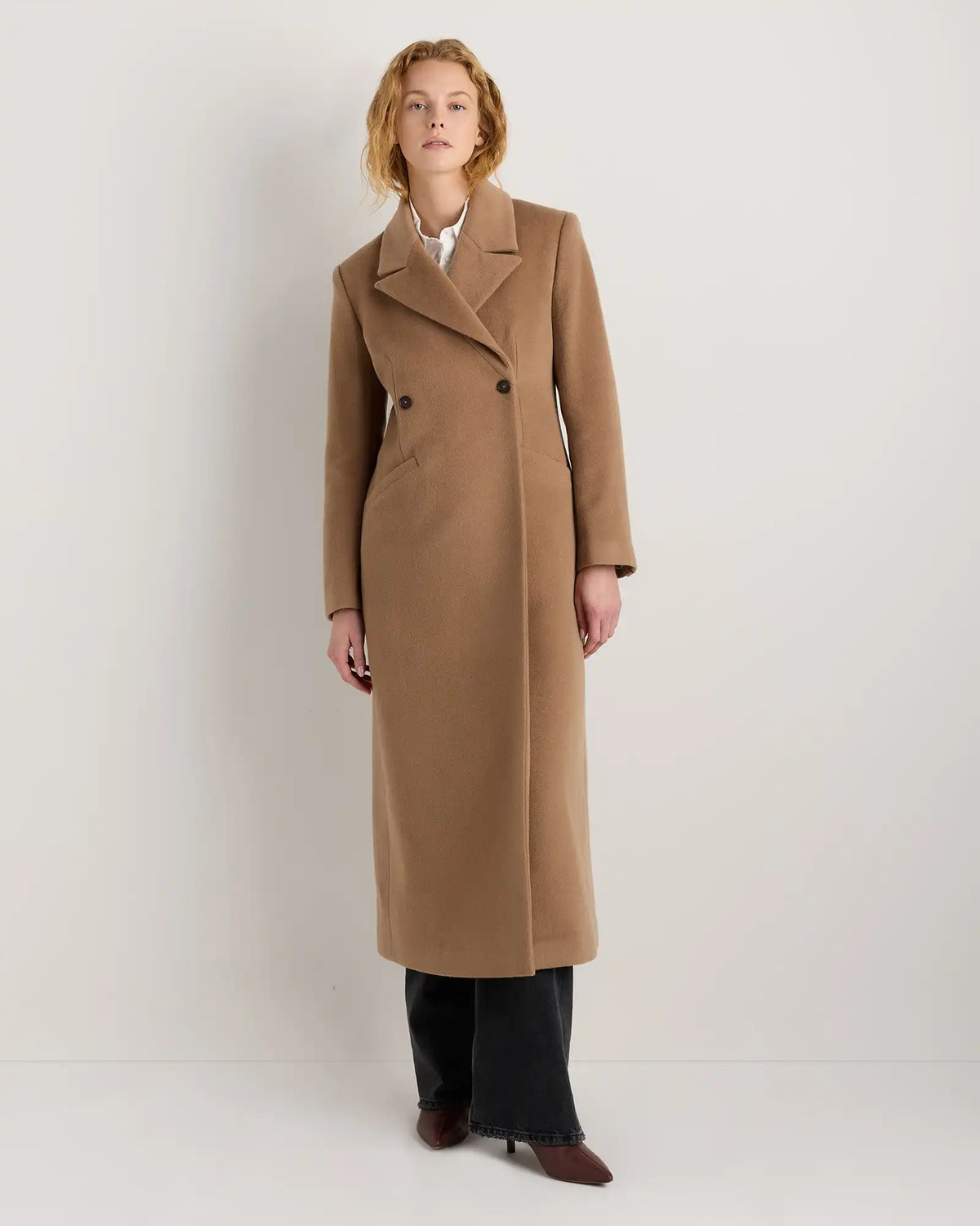 Wool Cashmere Tailored Long Coat