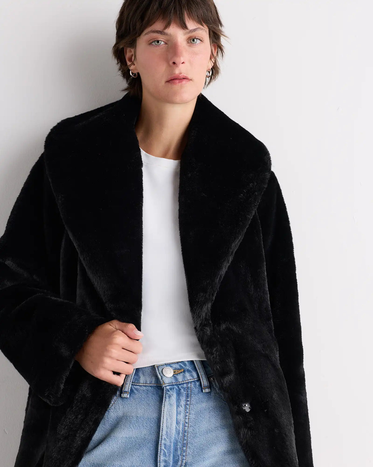 Faux Fur Maxi Wrap Coat