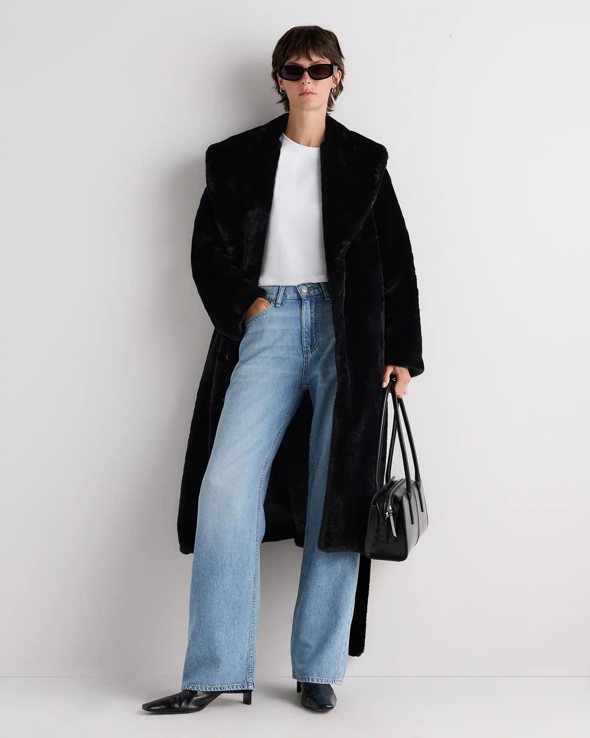 Faux Fur Maxi Wrap Coat