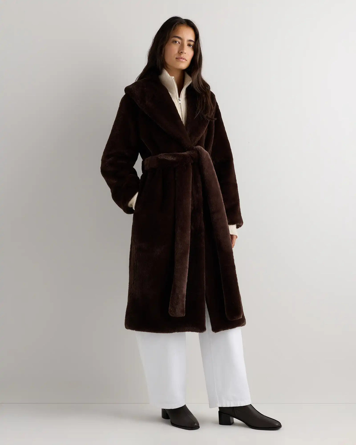 Faux Fur Maxi Wrap Coat