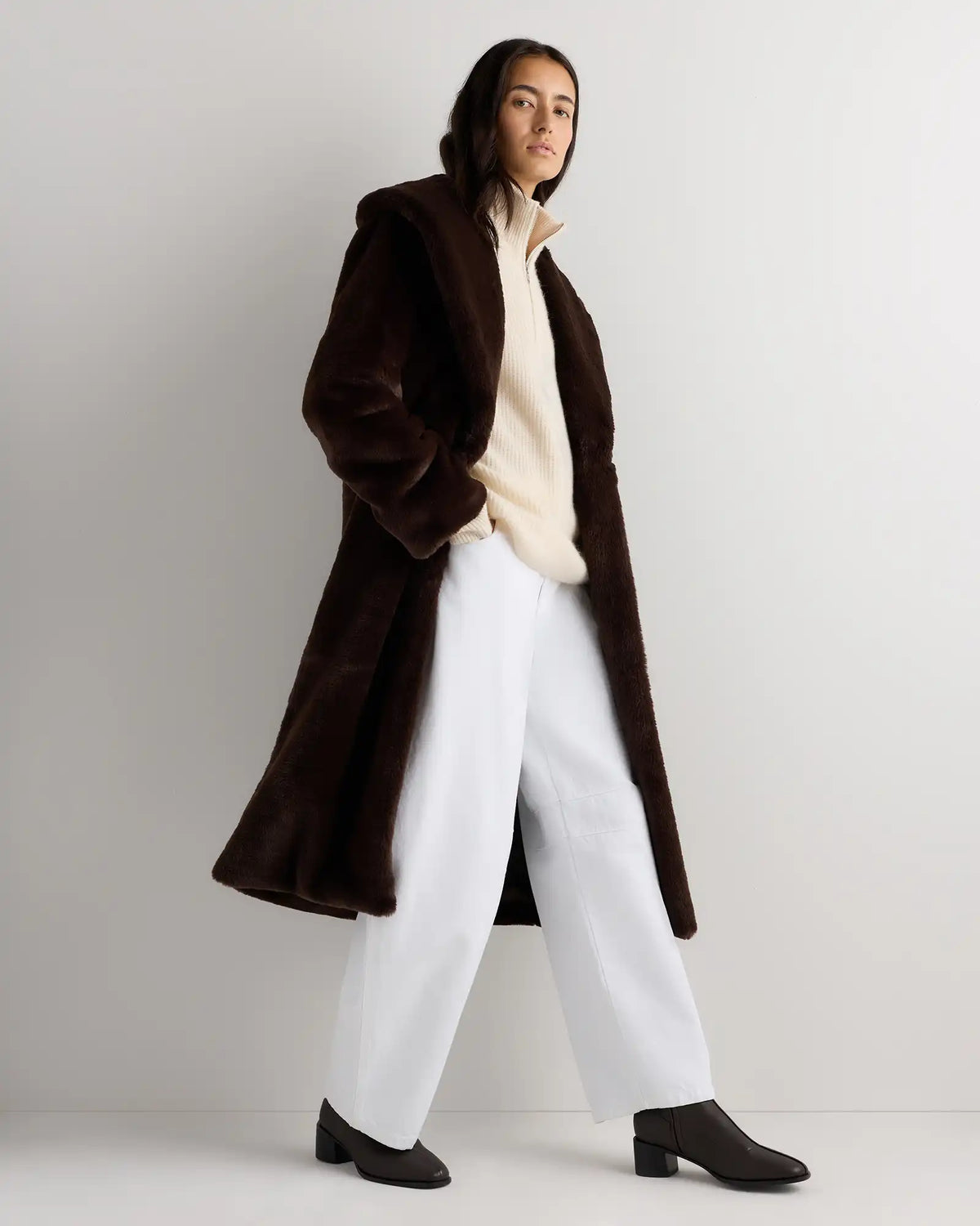 Faux Fur Maxi Wrap Coat