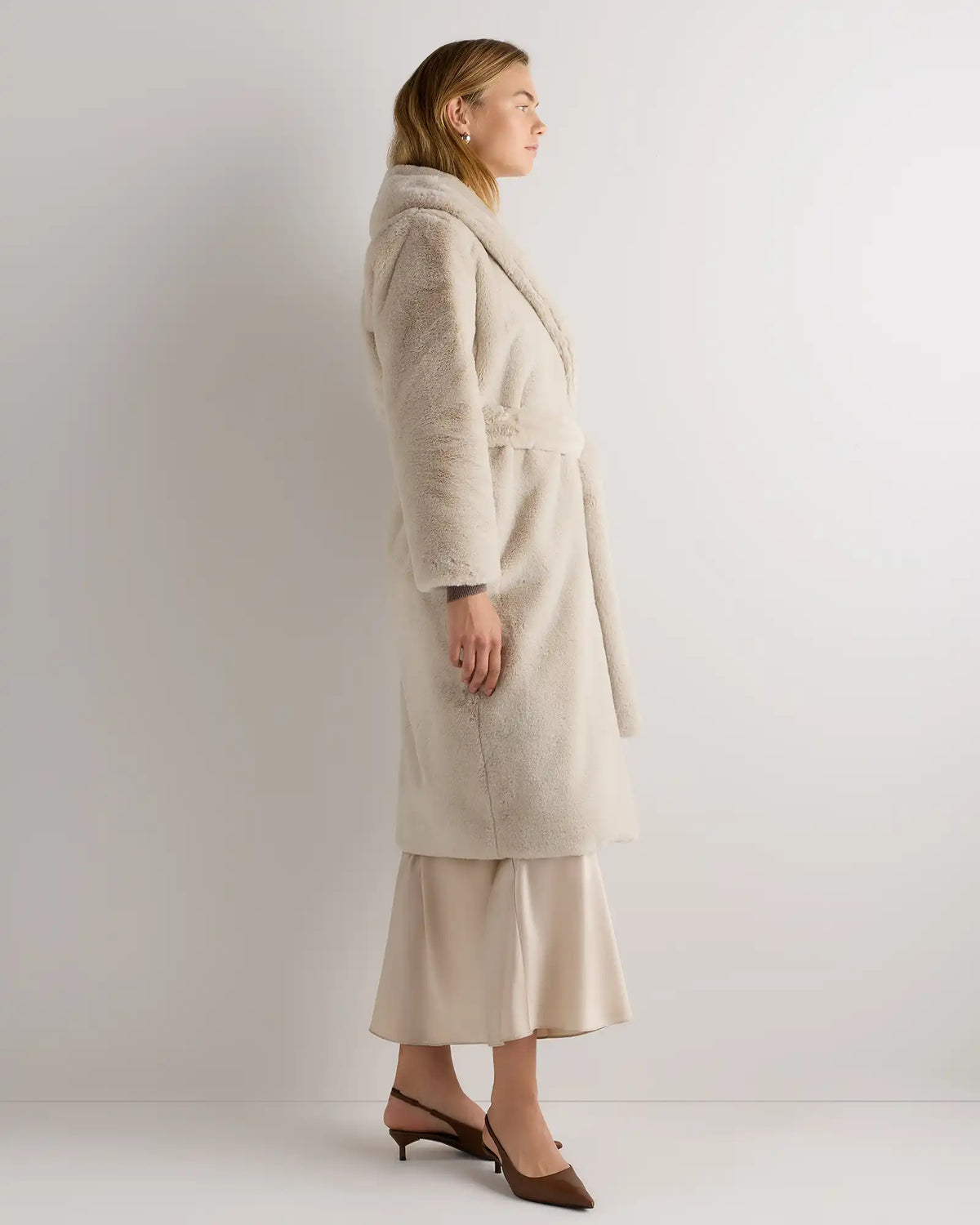 Faux Fur Maxi Wrap Coat