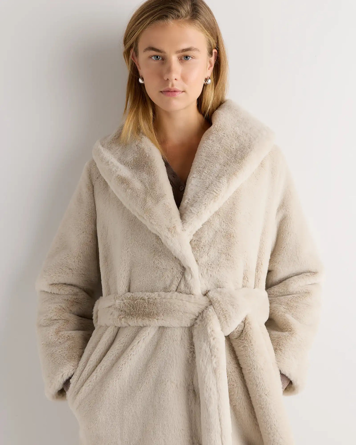 Faux Fur Maxi Wrap Coat