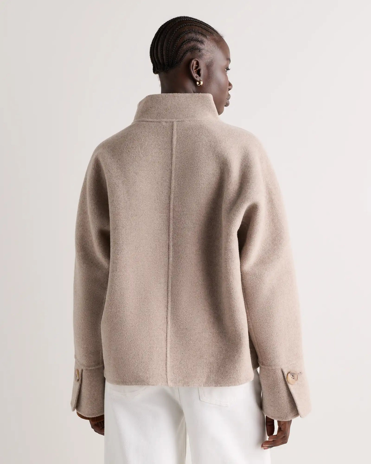 Double-Faced Merino Wool Funnel Neck Jacket