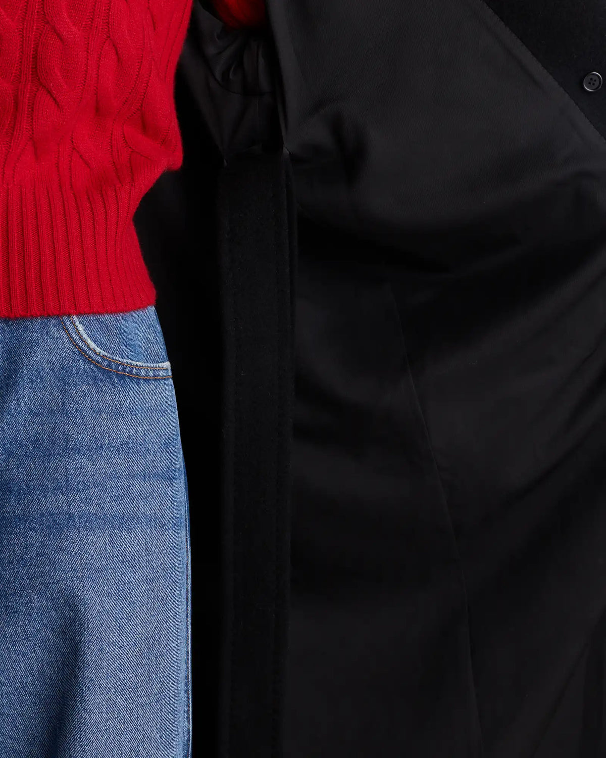 Wool Cashmere Double-Breasted Belted Long Coat