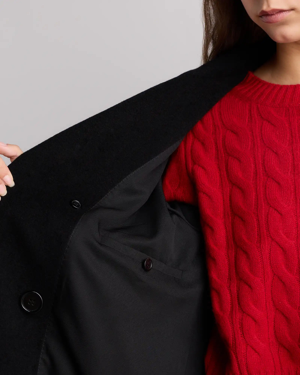 Wool Cashmere Double-Breasted Belted Long Coat