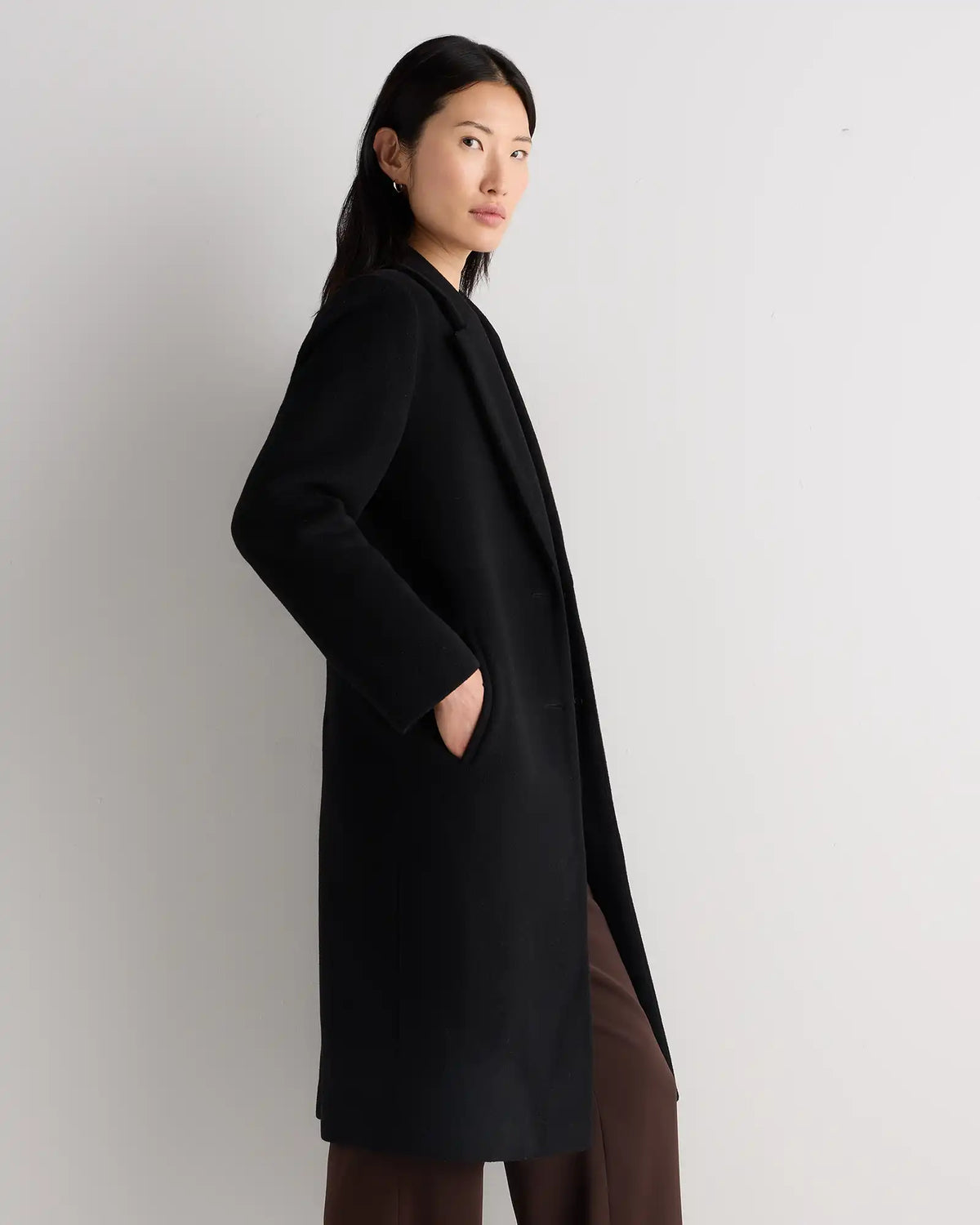 Wool Cashmere Classic Single-Breasted Coat