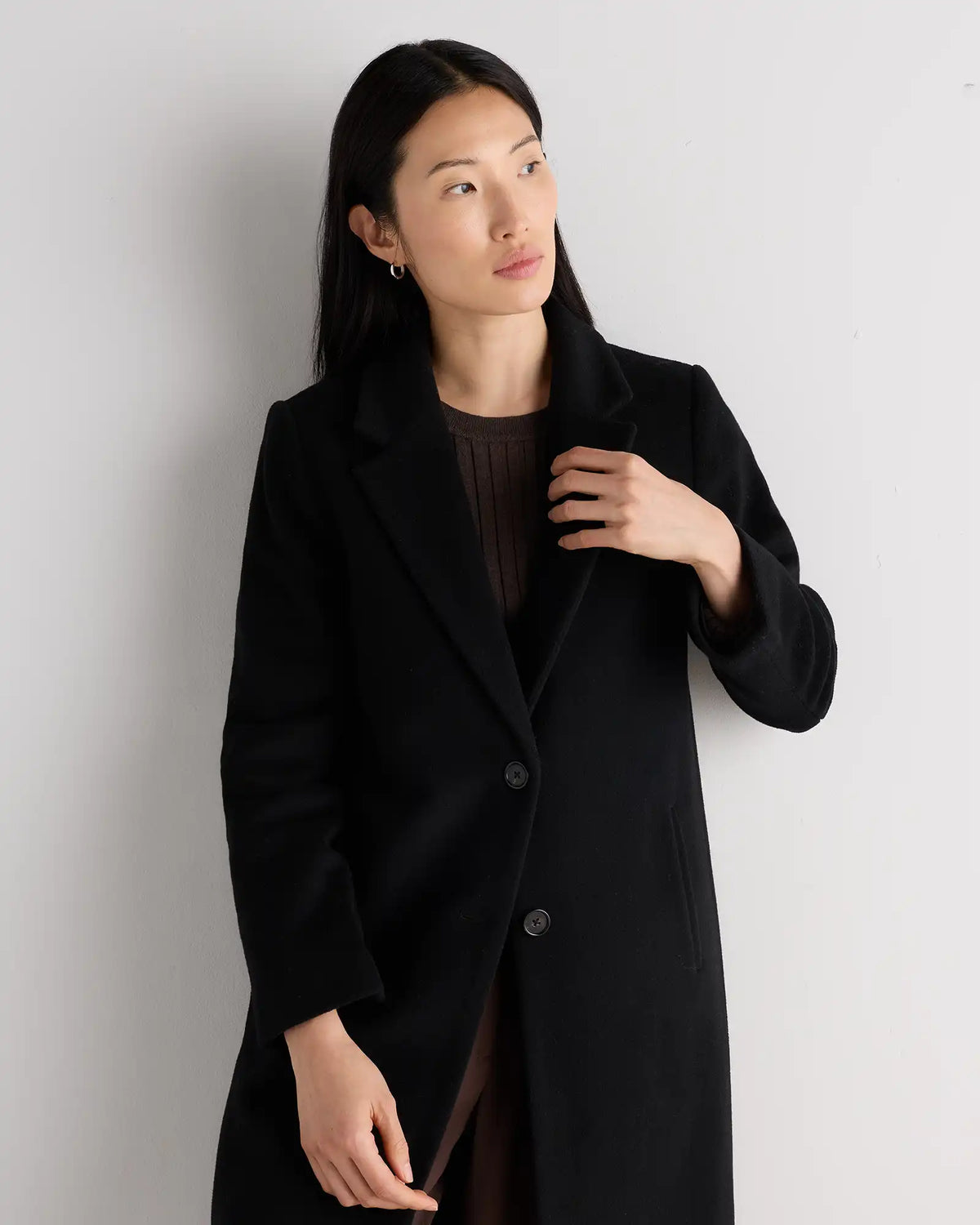 Wool Cashmere Classic Single-Breasted Coat