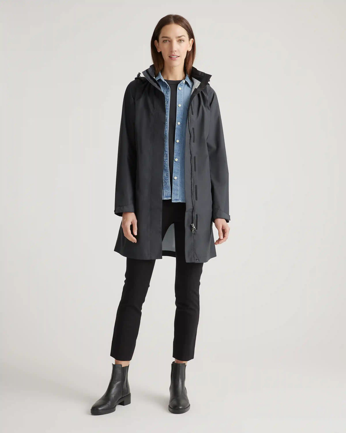 Weather Proof Long Rain Shell Jacket