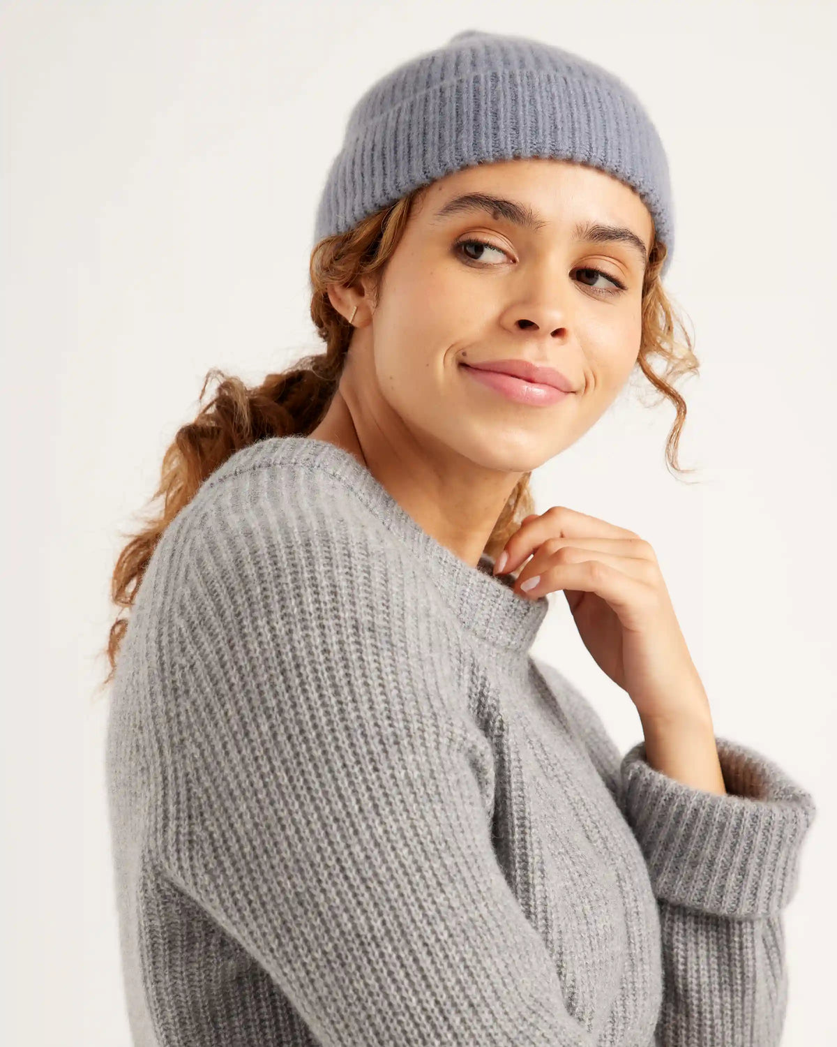 Mongolian Cashmere Ribbed Beanie