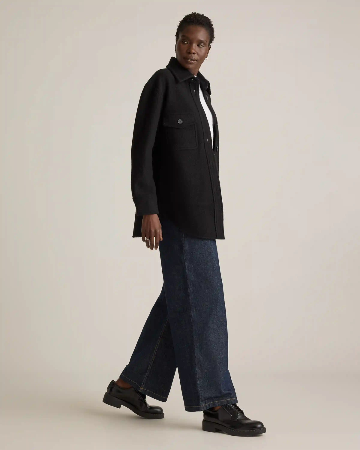 100% Merino Wool Shirt Jacket