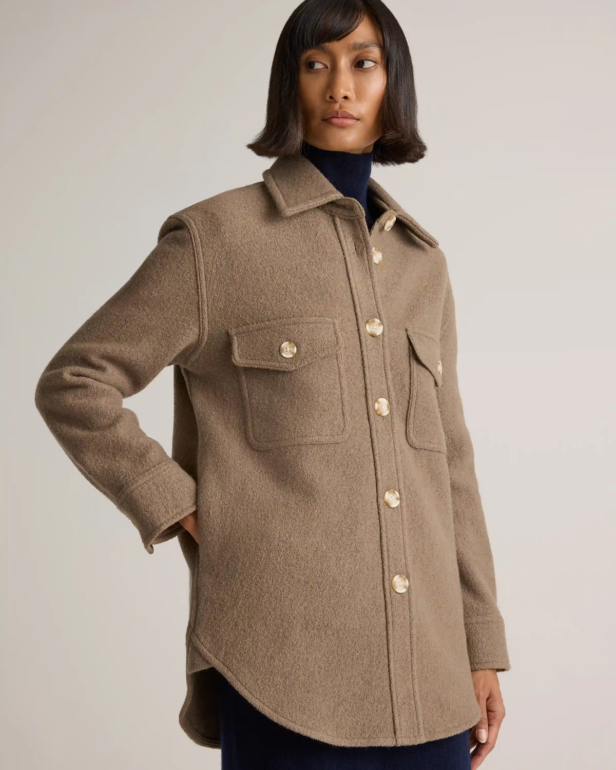 100% Merino Wool Shirt Jacket