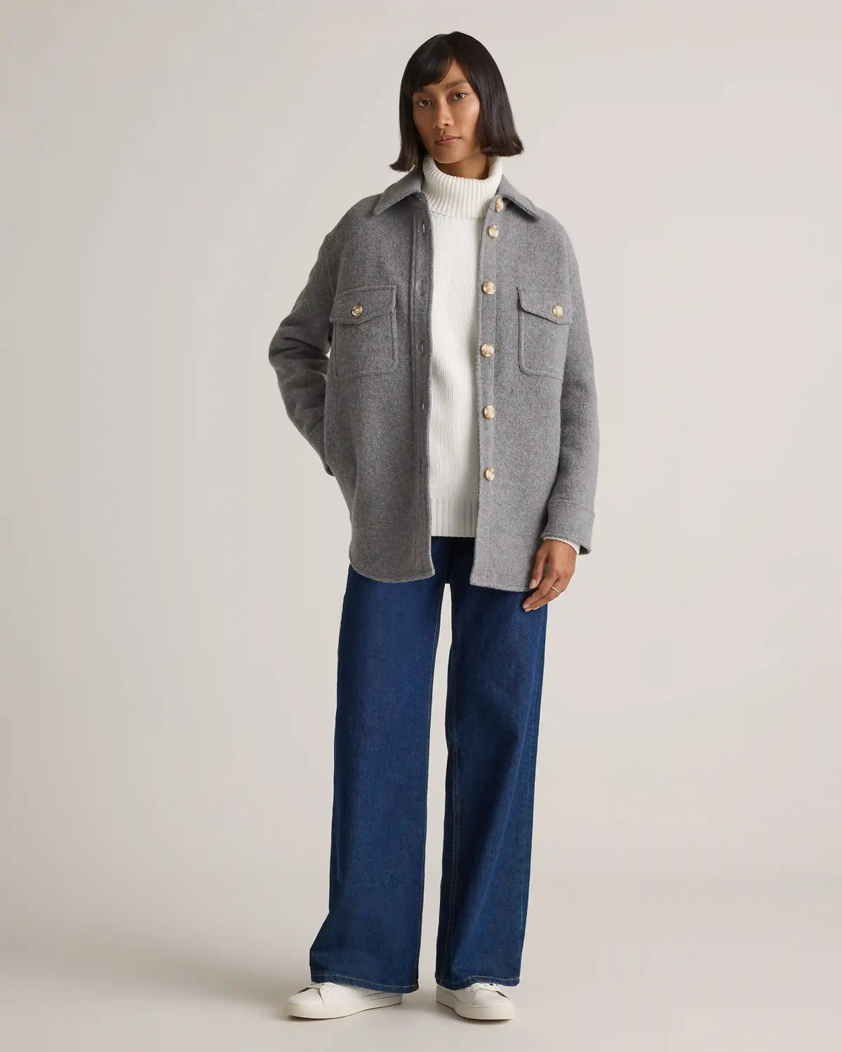 100% Merino Wool Shirt Jacket