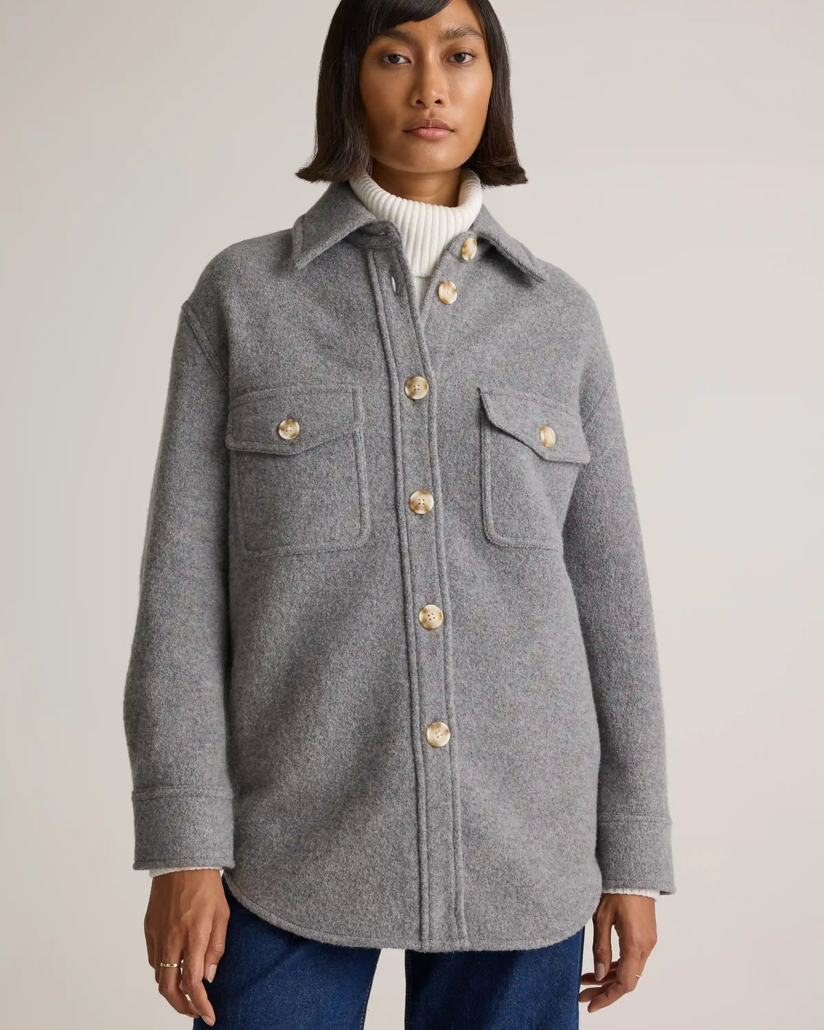 100% Merino Wool Shirt Jacket