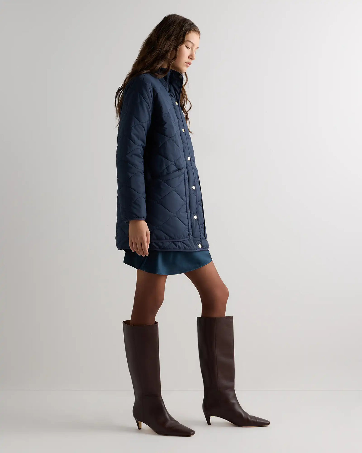 Featherless Quilted Long Puffer Jacket