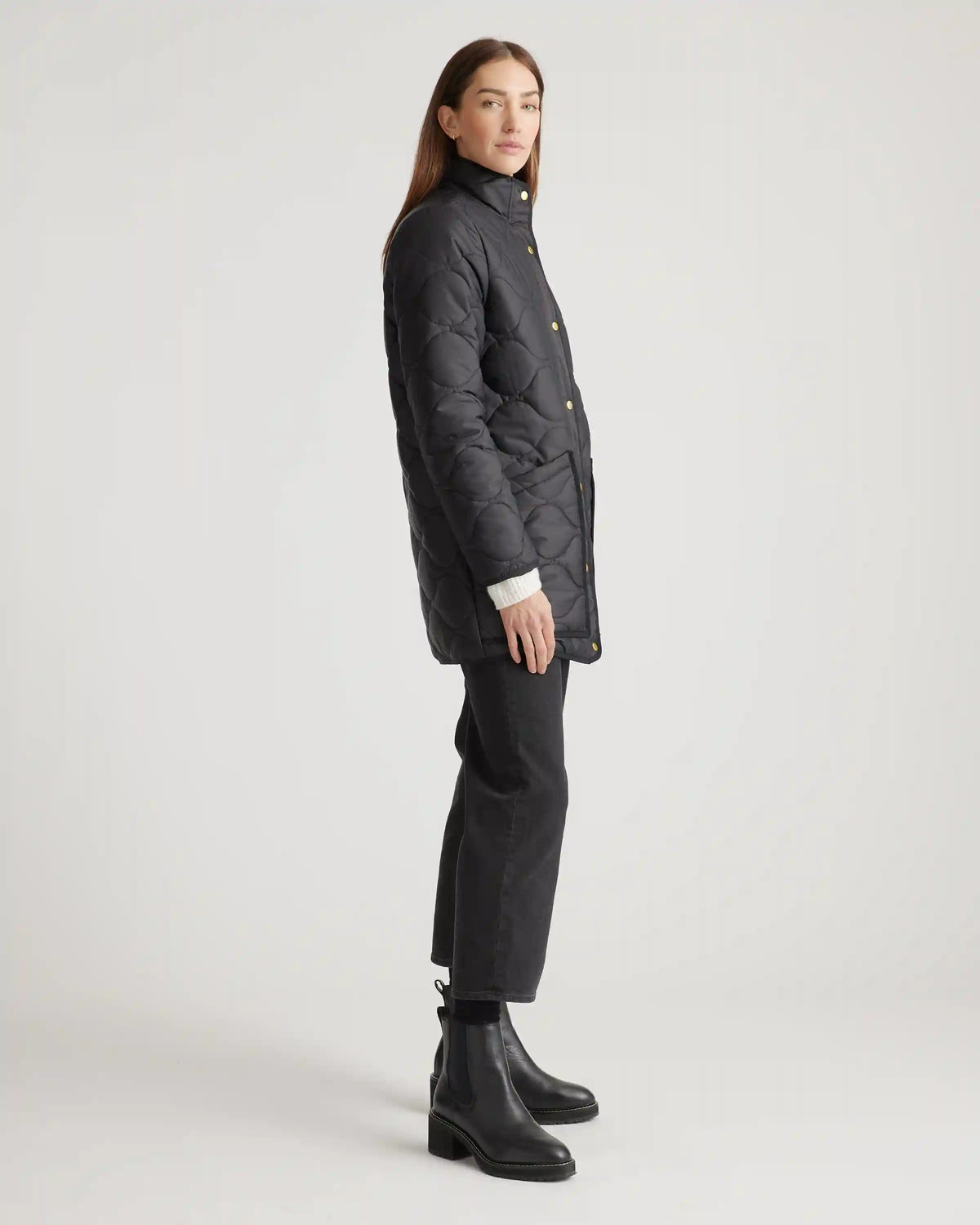 Featherless Quilted Long Puffer Jacket