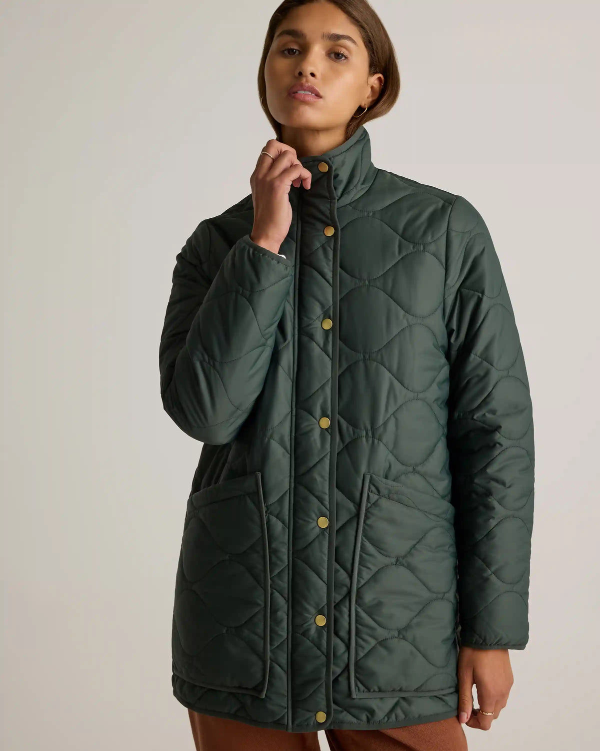 Featherless Quilted Long Puffer Jacket