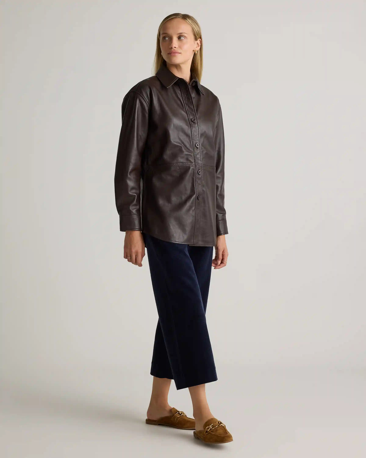 100% Leather Shirt Jacket