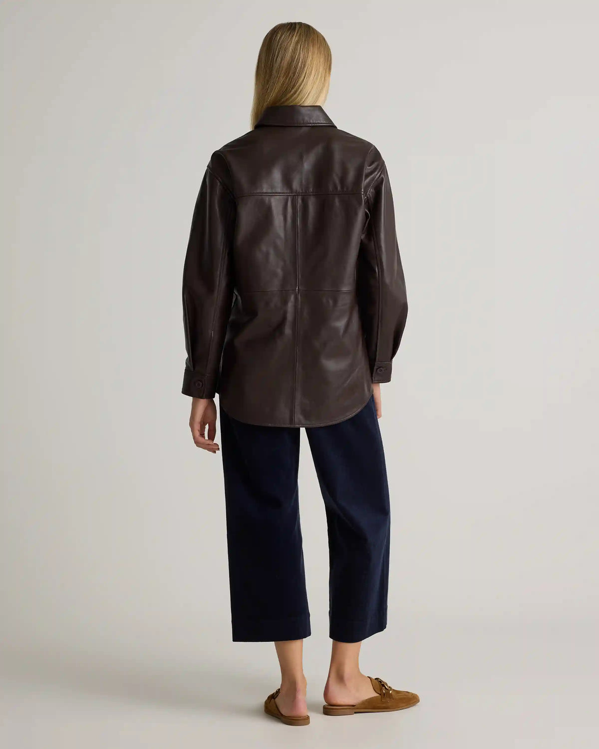 100% Leather Shirt Jacket