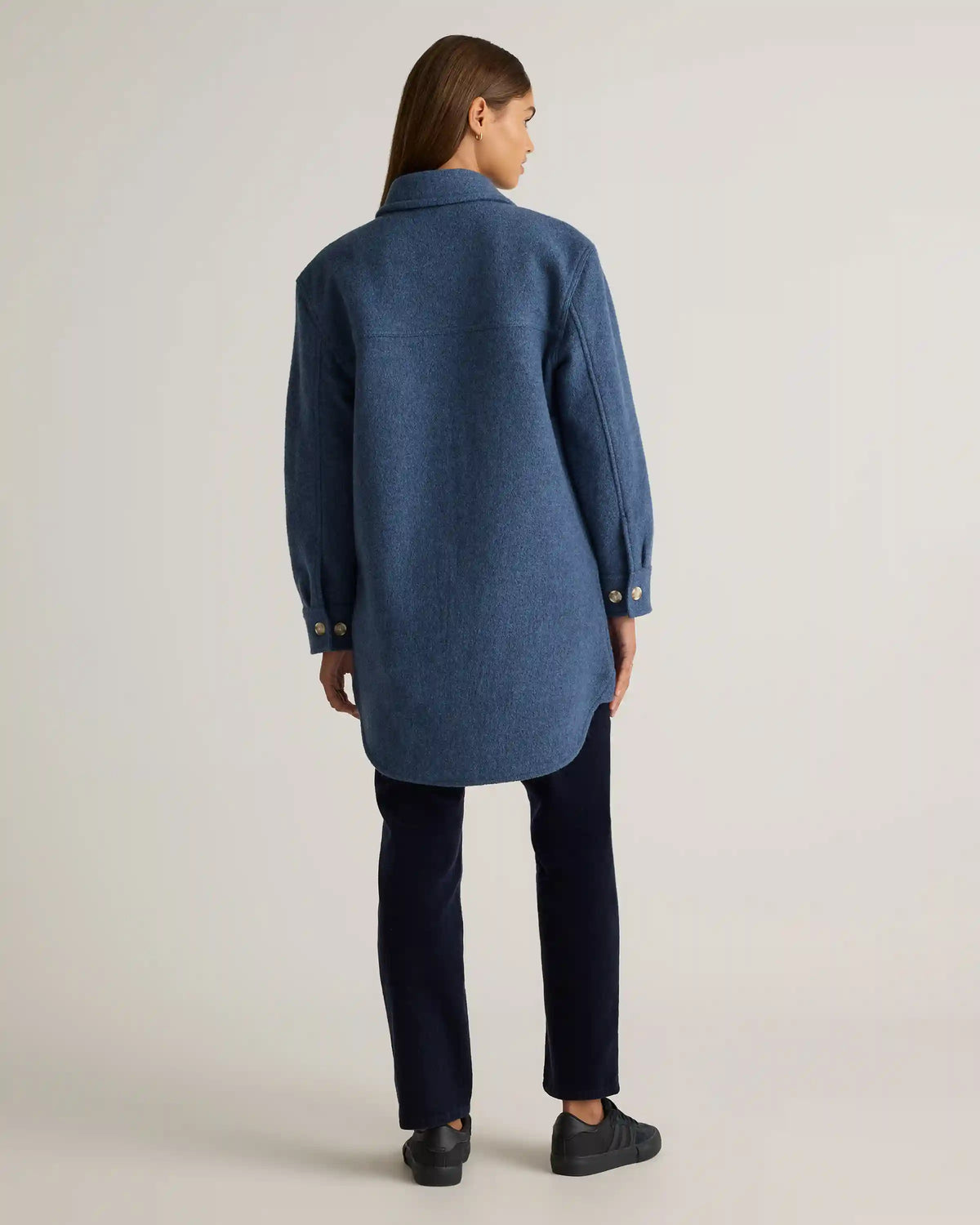 100% Merino Wool Long Shirt Jacket
