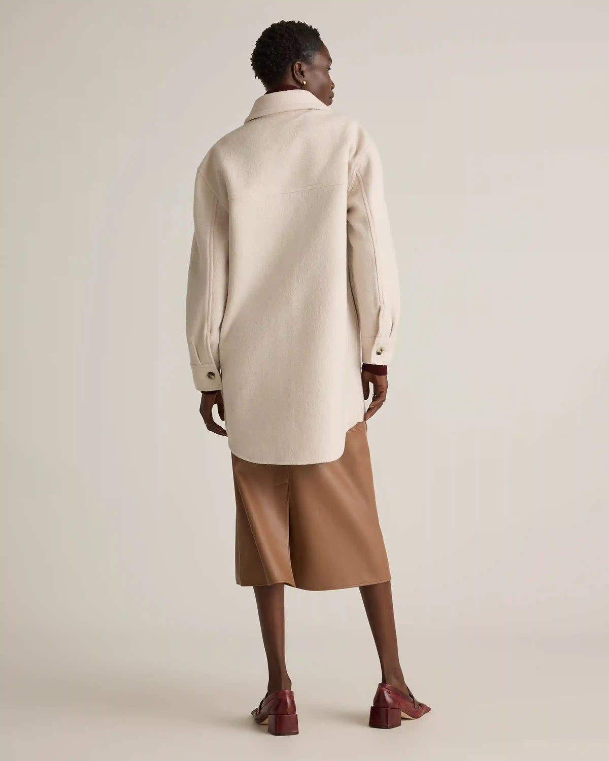 100% Merino Wool Long Shirt Jacket