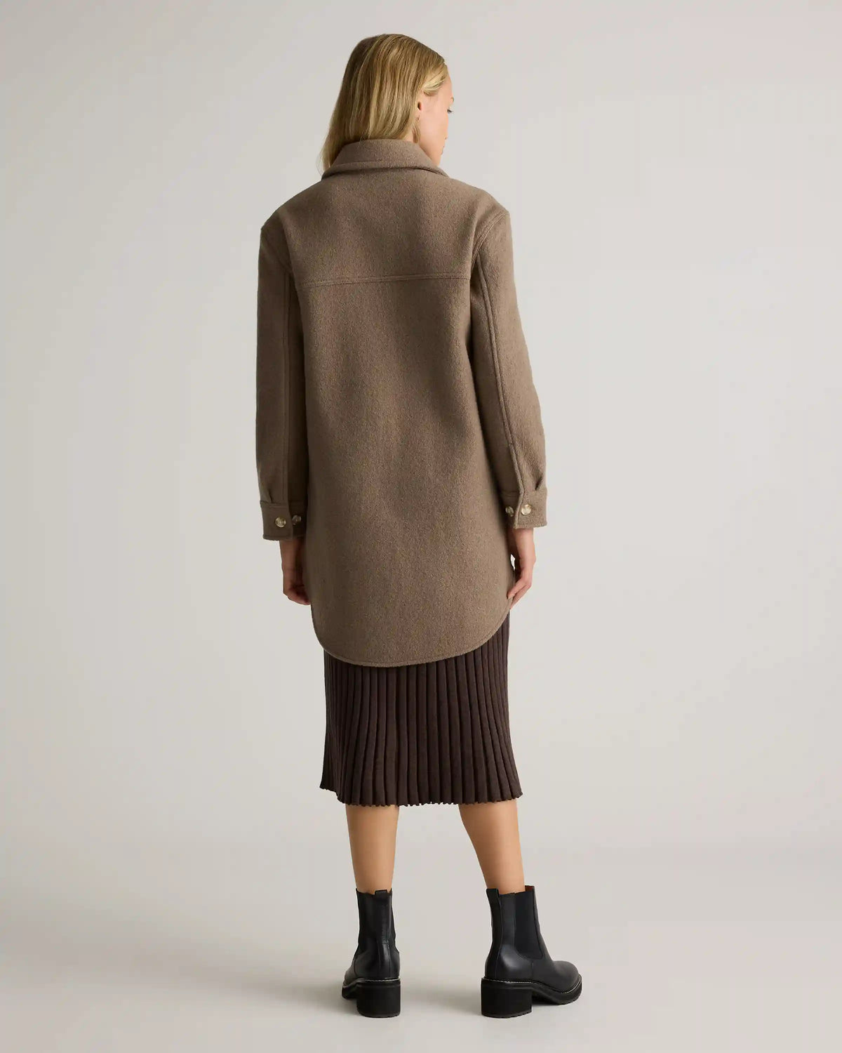 100% Merino Wool Long Shirt Jacket
