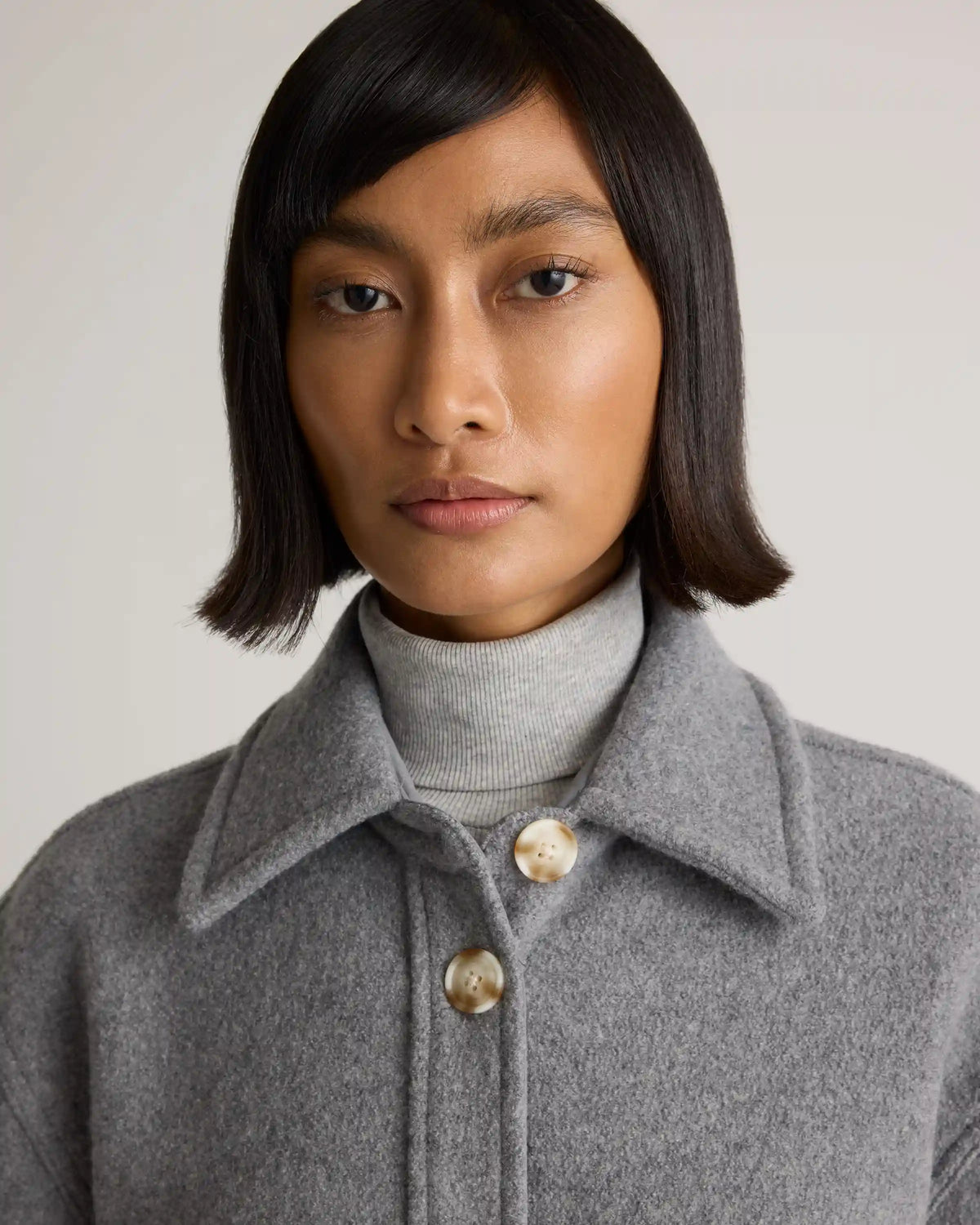 100% Merino Wool Long Shirt Jacket