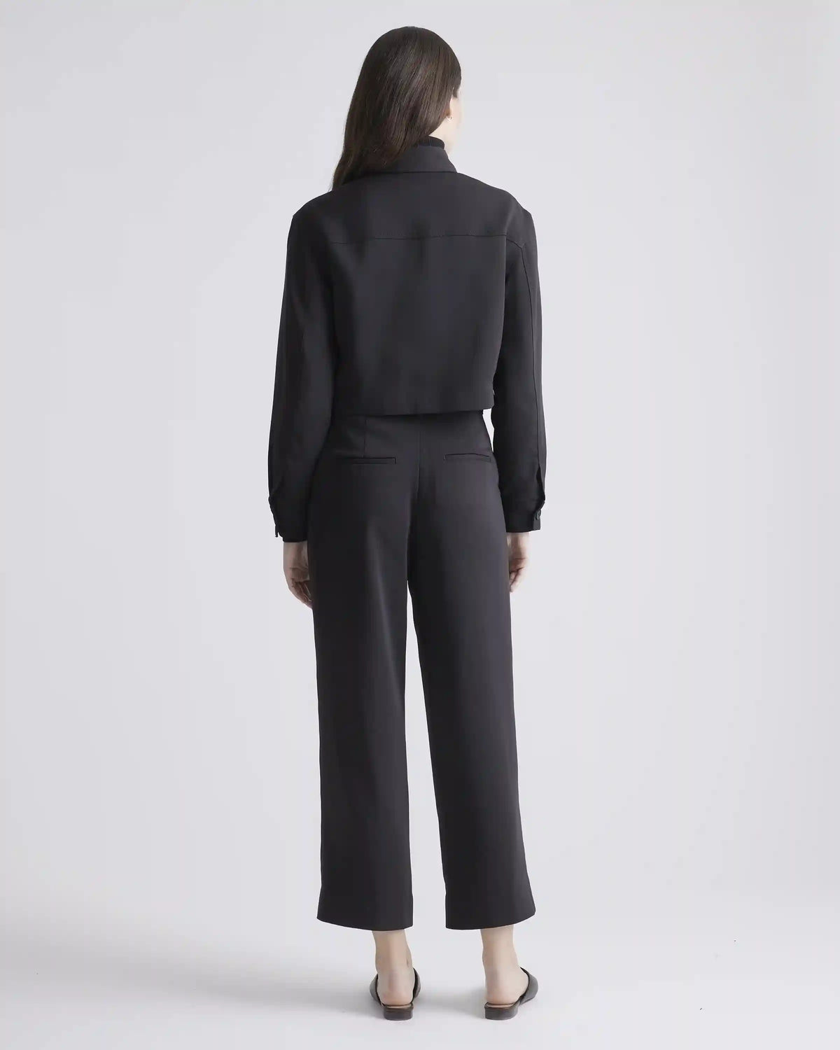 Stretch Crepe Cropped Jacket