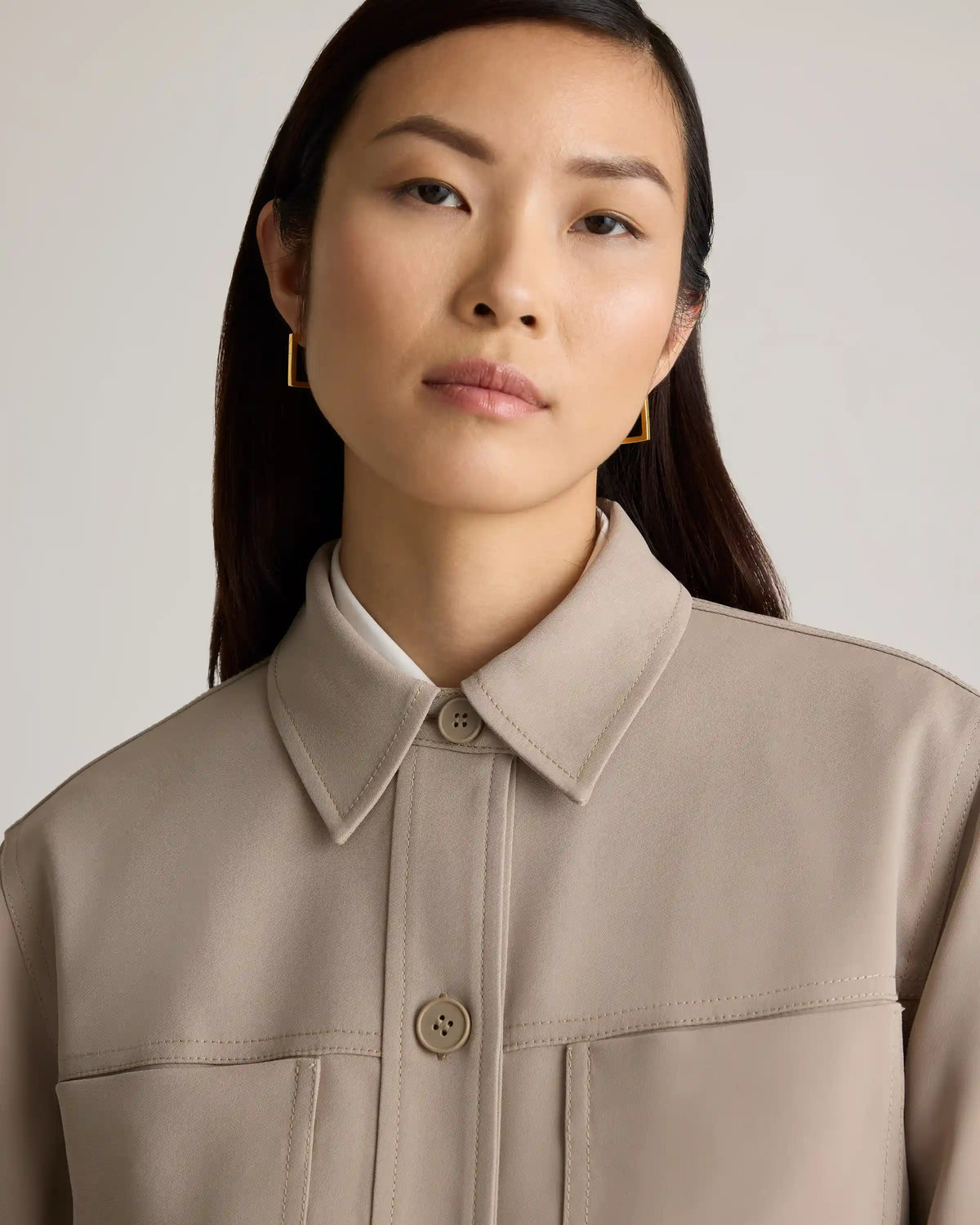 Stretch Crepe Cropped Jacket