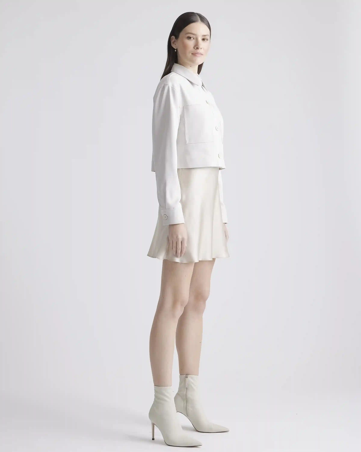 Stretch Crepe Cropped Jacket