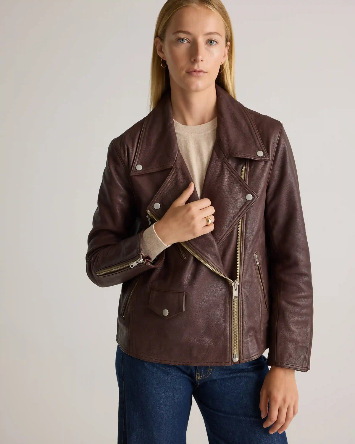 100% Leather Oversized Biker Jacket