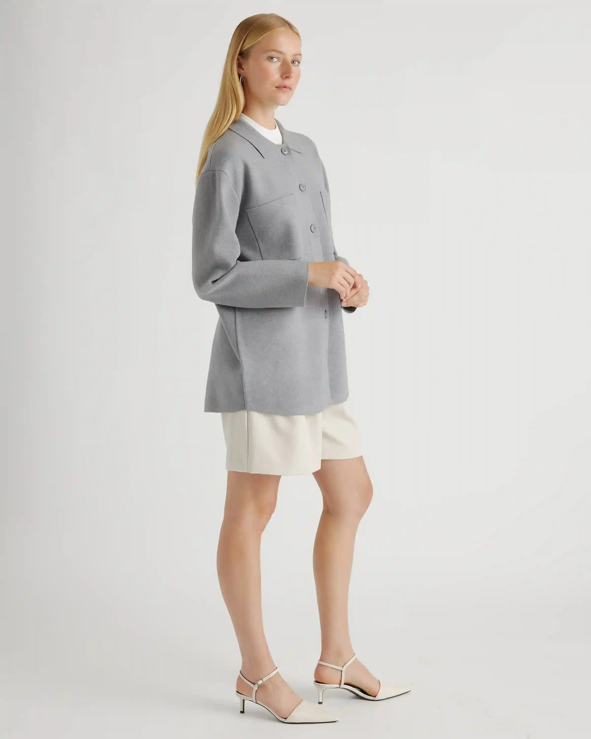 Eco-Knit Milano Stitch Oversized Shirt Jacket