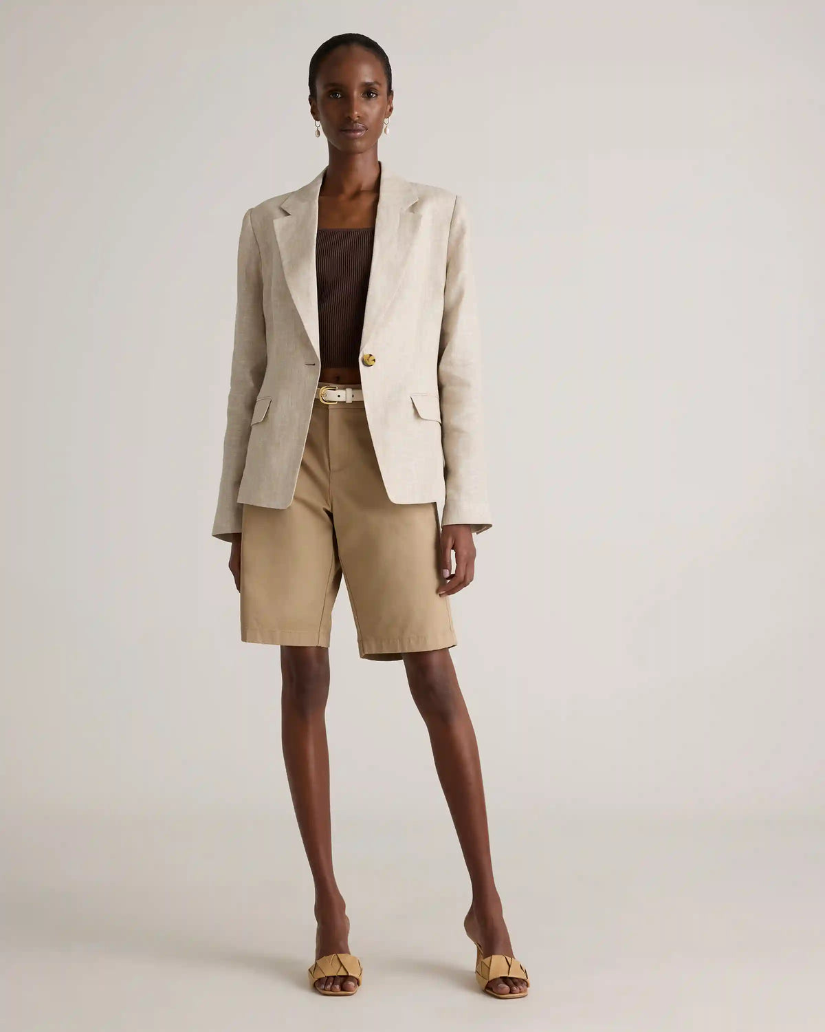 100% European Linen Structured Blazer